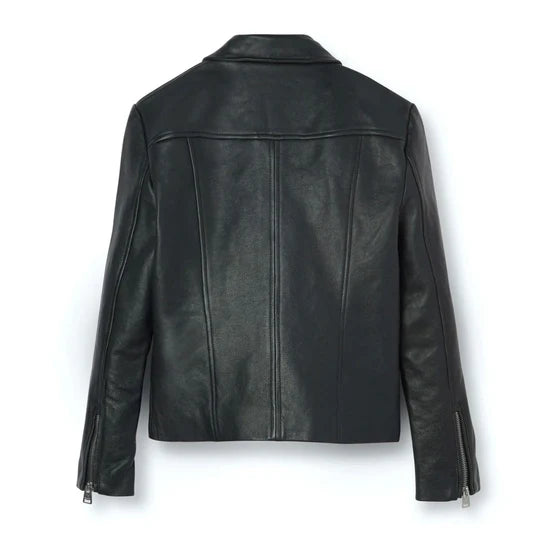 Black Cow Leather Biker Jacket for Men