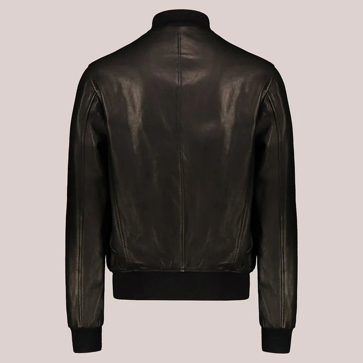 Vintage Black A-1 Flight Lambskin Leather Bomber Jacket