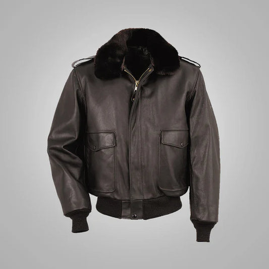 Brown A2 RAF Cowhide Leather Flight Bomber Jacket