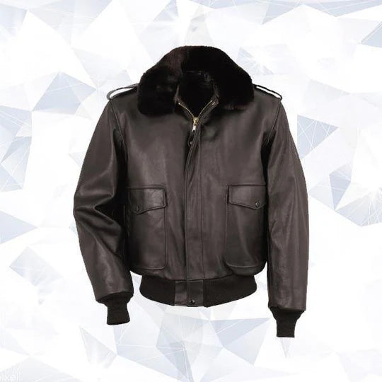 A-2 Mens Naked Cowhide Leather Flight Bomber Jacket