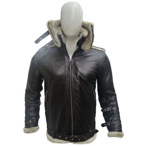 Aviator B3 Bomber Faux Shearling Leather Jacket for Men