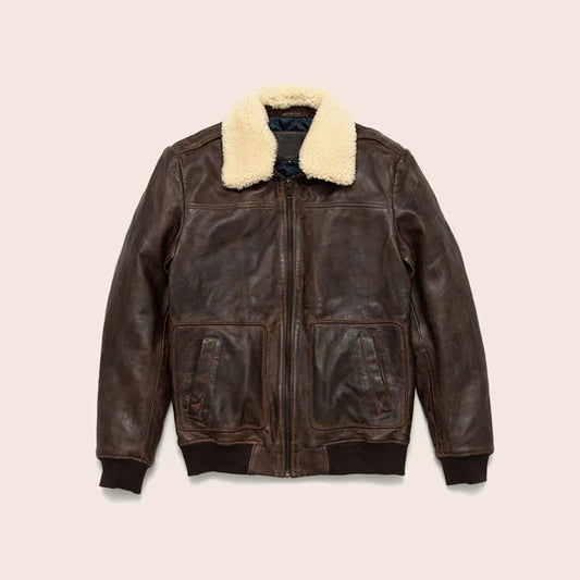 Vintage Lambskin A2 Brown Leather Bomber Jacket