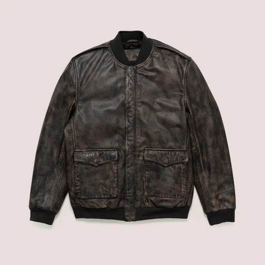 B3 Pilot Black Flying Leather Bomber Jacket