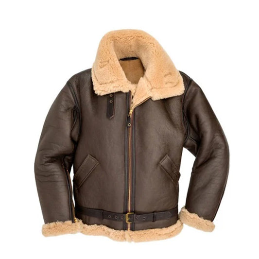 Mens RAF Sheepskin B3 Bomber Leather Jacket