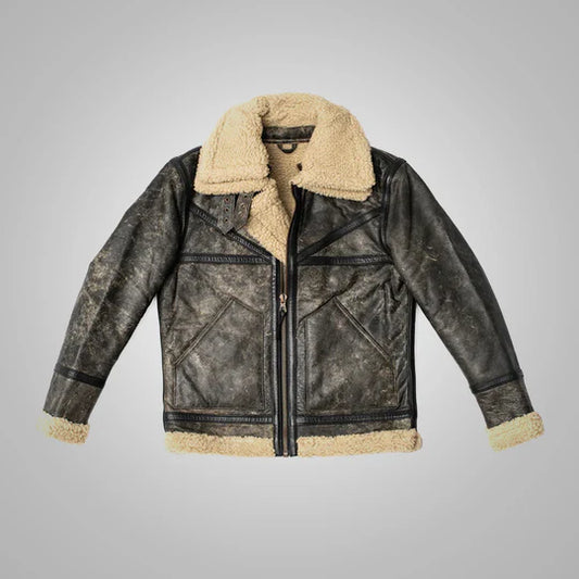 Mens Sherpa Sheepskin Leather Jacket
