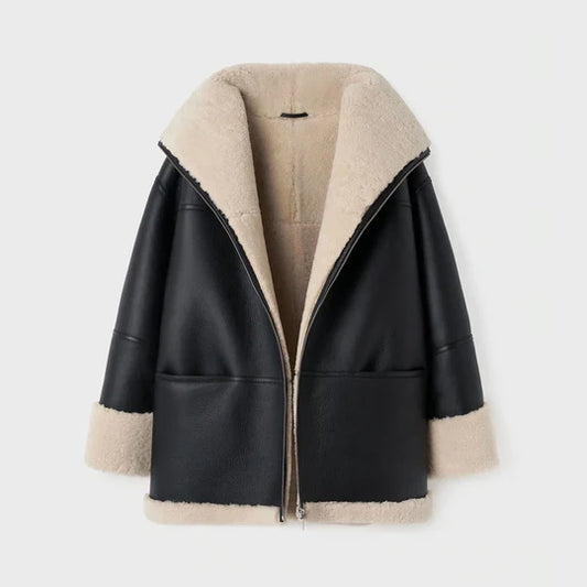 Women B3 RAF Aviator Sheepskin Shearling Leather Jacket
