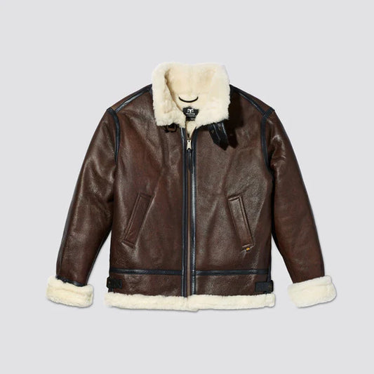 B3 Flight Sheepskin Leather Bomber Aviator Jacket