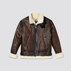 B3 Sheepskin Flight Aviator Leather Bomber Jacket