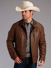 Classic Brown Real Leather Jacket for Men